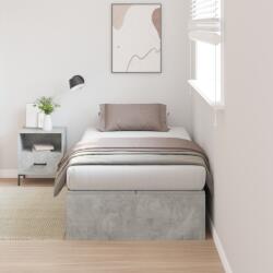 vidaXL Tárolós Ágykeret Beton Szürke 75x190 cm Mérnöki Fa (3335416)
