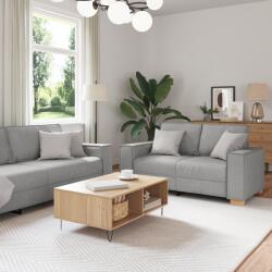 vidaXL 3 db-os kanapé szett párnákkal, felhő szürke szövet (3324617)