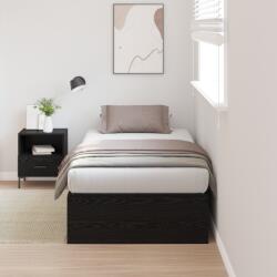 vidaXL Tároló Ágykeret Fekete Tölgy 90x190 cm (3335406)
