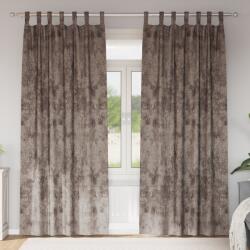 vidaXL Bársonyfüggöny 2 db Gombfüggönnyel Cappuccino 245x140 cm (4107741) - vidaxl