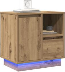vidaXL Éjjeli Asztal LED világítással, Kézműves tölgy 50x34, 5x50 cm (869592)