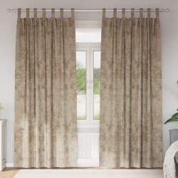 vidaXL Bársonyfüggönyök 2 db szemes sampán 245x140 cm (4107746)