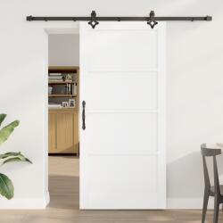 vidaXL Csúszó Ajtó Hardver Szettel Fehér 93x202 cm Masszív Fa Fenyő (3333543)