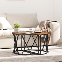 vidaXL Füstölt Tölgy Dohányzóasztal 80x80x42 cm Műszaki Fa (868251) - vidaxl
