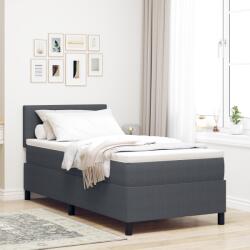 vidaXL Box Spring ágy matraccal és LED-del Sötétszürke 100x200 cm Bordás anyaggal (3337588)