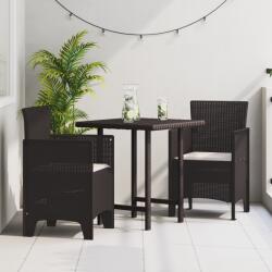 vidaXL Kertetek Párnákkal 2 db Barna Poli Rattan (847454)