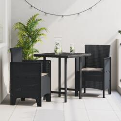 vidaXL Kerti Székek Párnákkal 2 db Antracit Poli Rattan (847449)