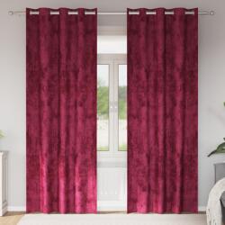vidaXL Velúr Függönyök 2 db gyűrűssel Borgonya vörös 245x140 cm (4107646)