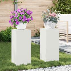 vidaXL kültéri növénytartók 2 db fehér, 24x24x55 cm, Acél (865814) - vidaxl