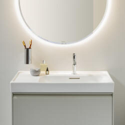 Laufen Meda porcelán aszimmetrikus mosdó 80x46 cm csaplyukkal és túlfolyóval, jobbos/matt fehér H8171157571041 (H8171157571041)