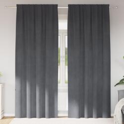 vidaXL Fekete Sötétítőfüggöny 2 db Szuper Világosszürke Fekete (4107290) - vidaxl