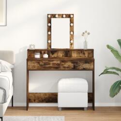 vidaXL Fésülködőasztal LED világítással Füstölt tölgy 100x41x140 cm (865176)