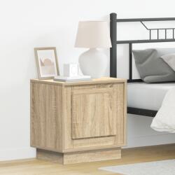 vidaXL Éjjeli Asztal LED Fényekkel Sonoma Tölgy 44x34, 5x45 cm (869566) - vidaxl
