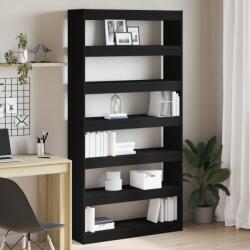 vidaXL Könyvespolc Fekete Összeállított fa 100 x 30 x 198 cm Könyvespolc (3333925)