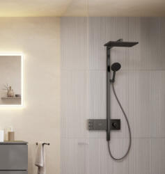 Hansgrohe Raindance Alive Q 2 funkciós zuhanyrendszer ShowerSelect Comfort E termosztáttal EcoSmart, szálcsiszolt fekete/króm 24591340 (24591340)