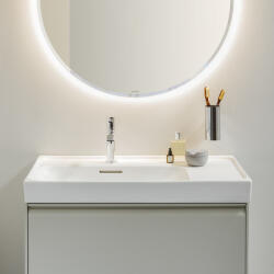 Laufen Meda porcelán mosdó 80x46 cm csaplyukkal és túlfolyóval LCC bevonattal, balos/fehér H8171164001041 (H8171164001041)