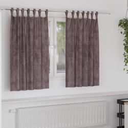 vidaXL Bársony Függönyök 2 db Gombfülekkel Barna 140x140 cm (4107728)