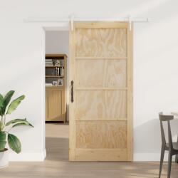 vidaXL Csúszóajtó Szerelvény Készlet 93x202 cm Tömör Fa Fenyő (3333710)