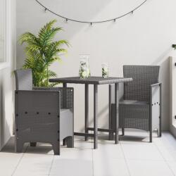 vidaXL Kerti Szék 2 db Világosszürke Poly Rattan (847463)