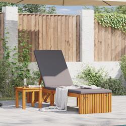 vidaXL Pihenőágy Párnával 200x55x30 cm Tömör Akácfából (4108116) - vidaxl