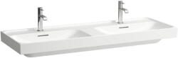Laufen Meda porcelán dupla mosdó 130x46 cm csaplyukkal és túlfolyó nélkül, matt fehér H8141127571111 (H8141127571111)