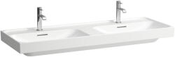 Laufen Meda porcelán dupla mosdó 130x46 cm 2 csaplyukkal és túlfolyóval, fehér H8141120001041 (H8141120001041)