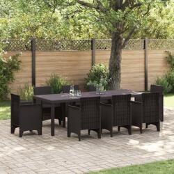 vidaXL Kerti Asztal Barna 250x100x73 cm Műrattan (871693)