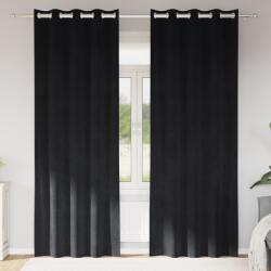 vidaXL Sötétítő Függönyök Személygéppel 2 db Fekete bársony (4107166) - vidaxl