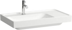 Laufen Meda porcelán aszimmetrikus mosdó 80x46 cm csaplyukkal és túlfolyó nélkül, balos/matt fehér H8171167571111 (H8171167571111)