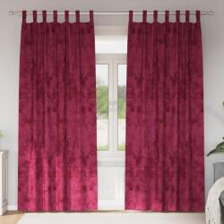 vidaXL Bársonyfüggönyök 2 db gombfüggönnyel Bordó 260x140 cm (4107717)