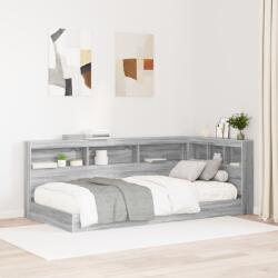 vidaXL Könyvespolc ágy Szürke Sonoma 100x200 cm Szerelt fa (3335718)