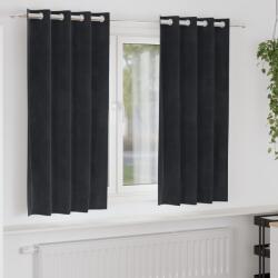 vidaXL Fekete Átlátszatlan Függönyök Szemgombokkal 2 db Fekete Bélés (4107164)