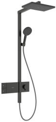Hansgrohe Raindance Alive Q zuhanyrendszer ShowerSelect Comfort E termosztáttal EcoSmart, szálcsiszolt fekete/króm 24581340 (24581340)