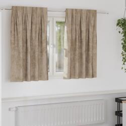 vidaXL Bársonyfüggönyök 2 db pálcával Bézs 140x140 cm (4107708)