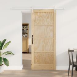 vidaXL csúszóajtó szerelő készlettel 83x202 cm tömör fenyőből (3333700)