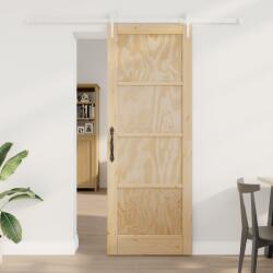 vidaXL csúszóajtó hardver szettel 78x211 cm Tömör fenyőfa (3333752)