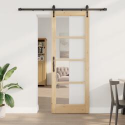 vidaXL Csúszó Ajtó Hardver Szettel 78x211 cm Tömbfa Fenyő (3332329)