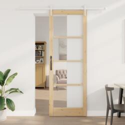 vidaXL Tolóajtó Hardver Készlettel 83x232 cm Masszív Fenyő (3332421)