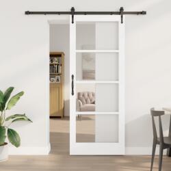 vidaXL Csúszó Ajtó Hardver Készlettel Fehér 83x211 cm Szilárd Fenyő (3332336)