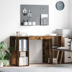 vidaXL Barna Íróasztal Füstölt tölgy Tömör fa Közepes Íróasztal (869502) - vidaxl