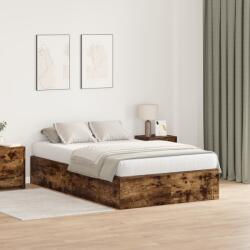 vidaXL Tárolóágykeret Füstölt Tölgy 120x190 cm (3335425) - vidaxl