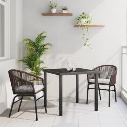 vidaXL 3 részes kertészeti étkezőszett barna polirattan (3379352) - vidaxl