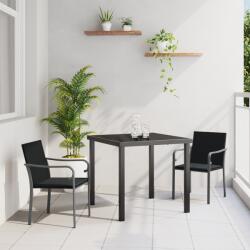 vidaXL 3 részes kertibútor szett párnákkal, fekete poli rattan (3379051)