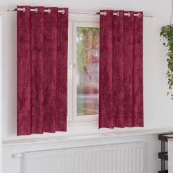 vidaXL Bársonyfuggönyök 2 db grommet függönnyel Burgundi vörös 175x140 cm (4107644) - vidaxl