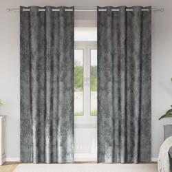 vidaXL Velúr Függönyök 2 db Csatos Szürke 245x140 cm (4107656)