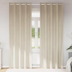 vidaXL Függönyök 2 db Krém Bársony (4107182) - vidaxl