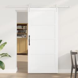 vidaXL Csúszó Ajtó Hardver Készlettel Fehér 93x202 cm Szilárd Fenyő (3333767)