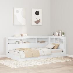 vidaXL Könyvespolcos ágy Fehér 90x200 cm Mérnöki fa (3335709)