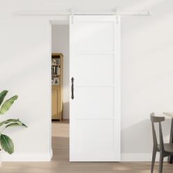 vidaXL Csúszóajtó hardver szettel Fehér 73.5x211 cm Tömbfa fenyő (3333749)