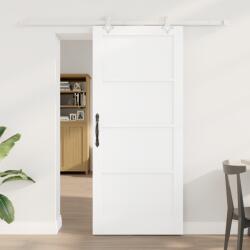 vidaXL Csúszó Ajtó Hardver Készlettel Fehér 86x198.5 cm Tömör Fenyő (3333595)
